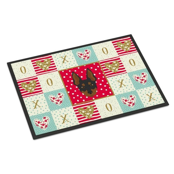 Carolines Treasures 24 x 36 in. English Toy Terrier Love Indoor or Outdoor Mat CK5198JMAT